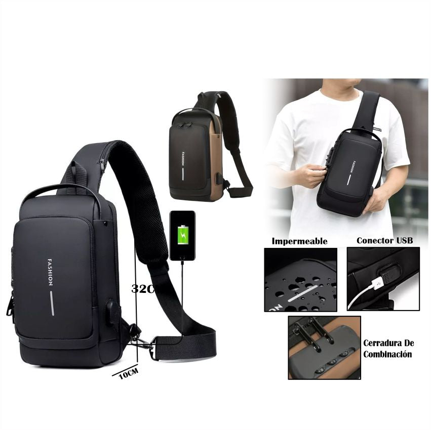 IRONBAG: Bandolera Antirrobo con Puerto USB