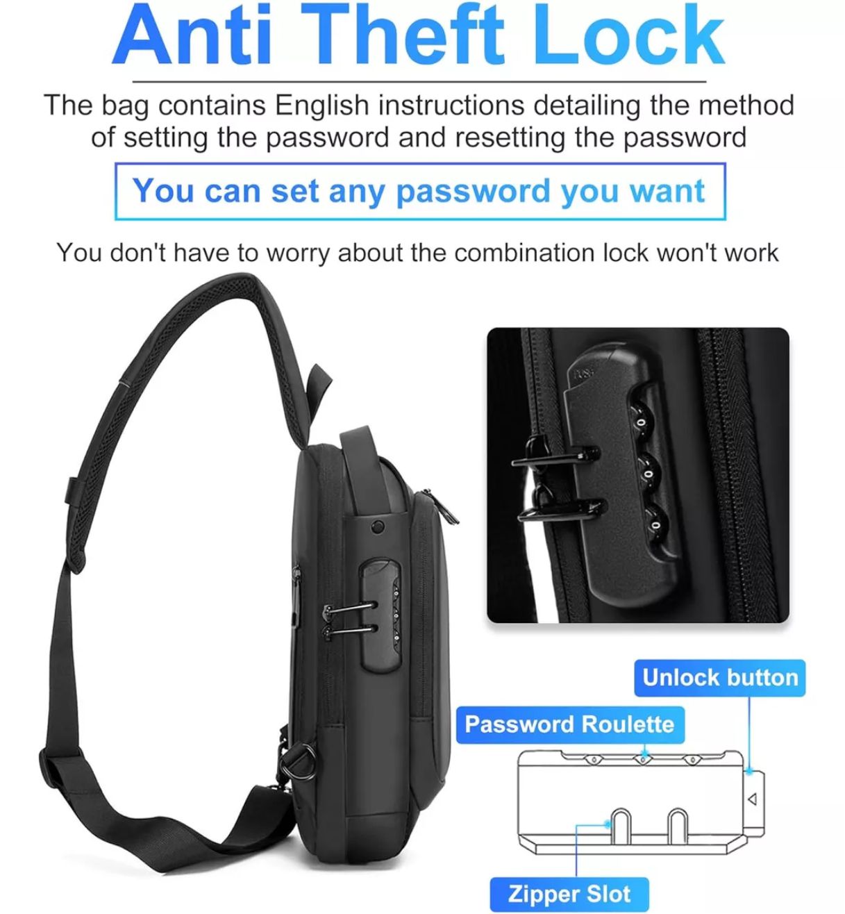 IRONBAG: Bandolera Antirrobo con Puerto USB